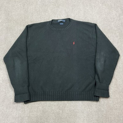 Vintage 90s Polo Ralph Lauren 100% Cotton Tight Knit Sweater Mens 2XL Crew Neck | eBay US
