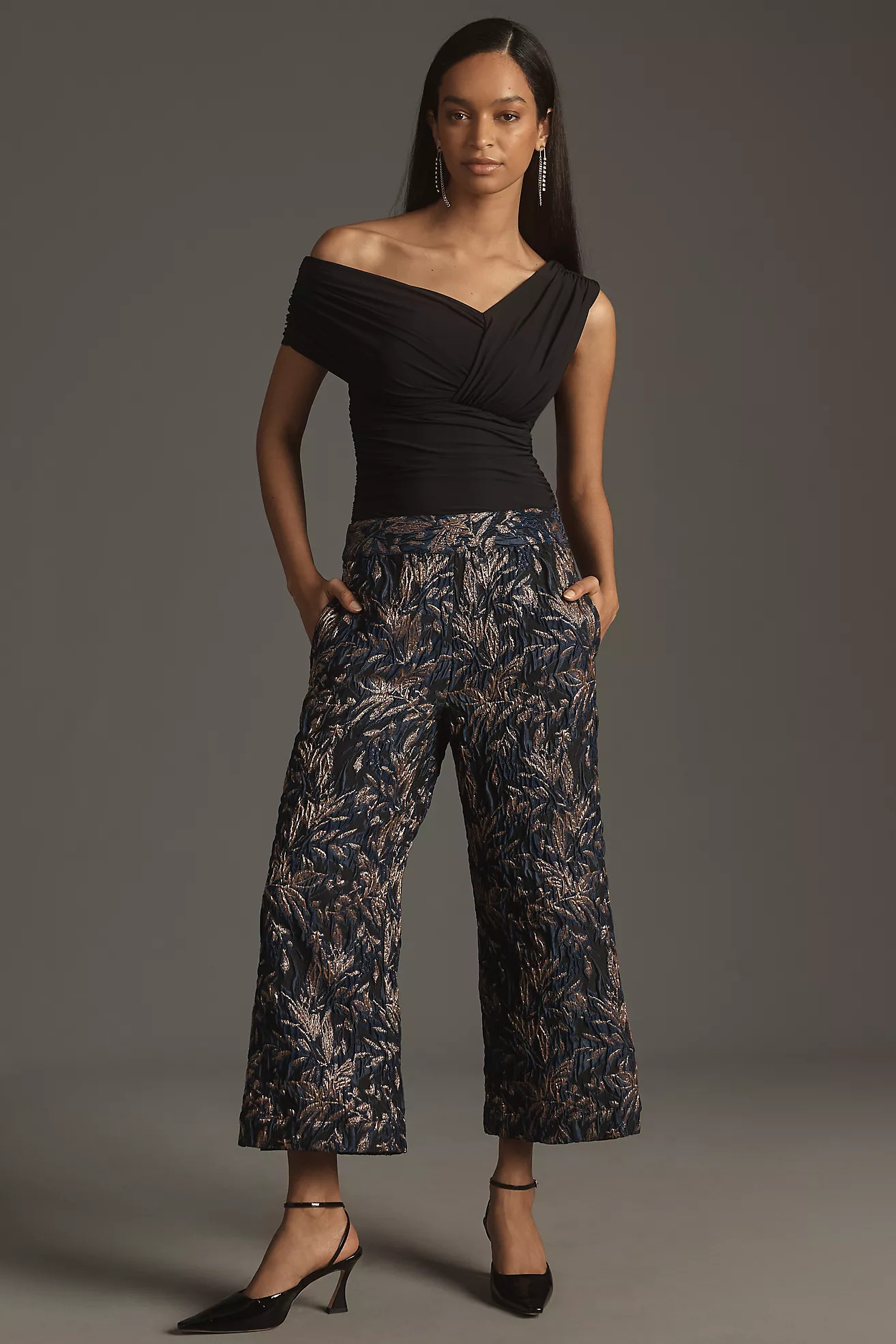 Let Me Be Jackie Jacquard Cropped Pants | Anthropologie (US)