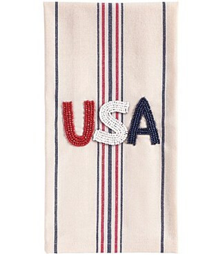 Mud Pie Americana Collection USA Beaded Kitchen Towel - Red White Blue | Dillard's