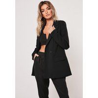 Petite Black Long Oversized Blazer | Missguided (US & CA)