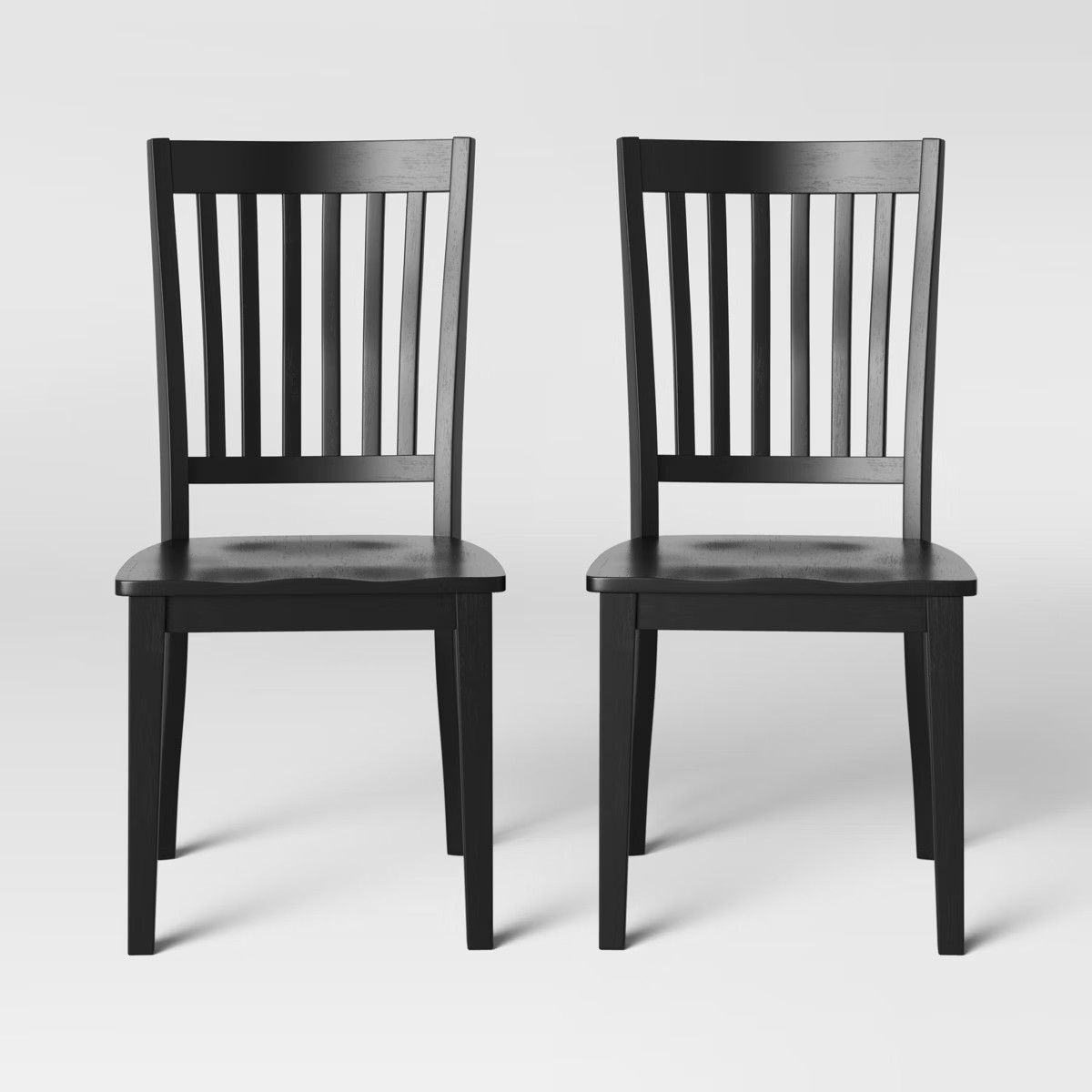 2pk Holden Slat Back Dining Chair Black - Threshold™: Solid Wood Frame, Modern Style, 200lb Cap... | Target