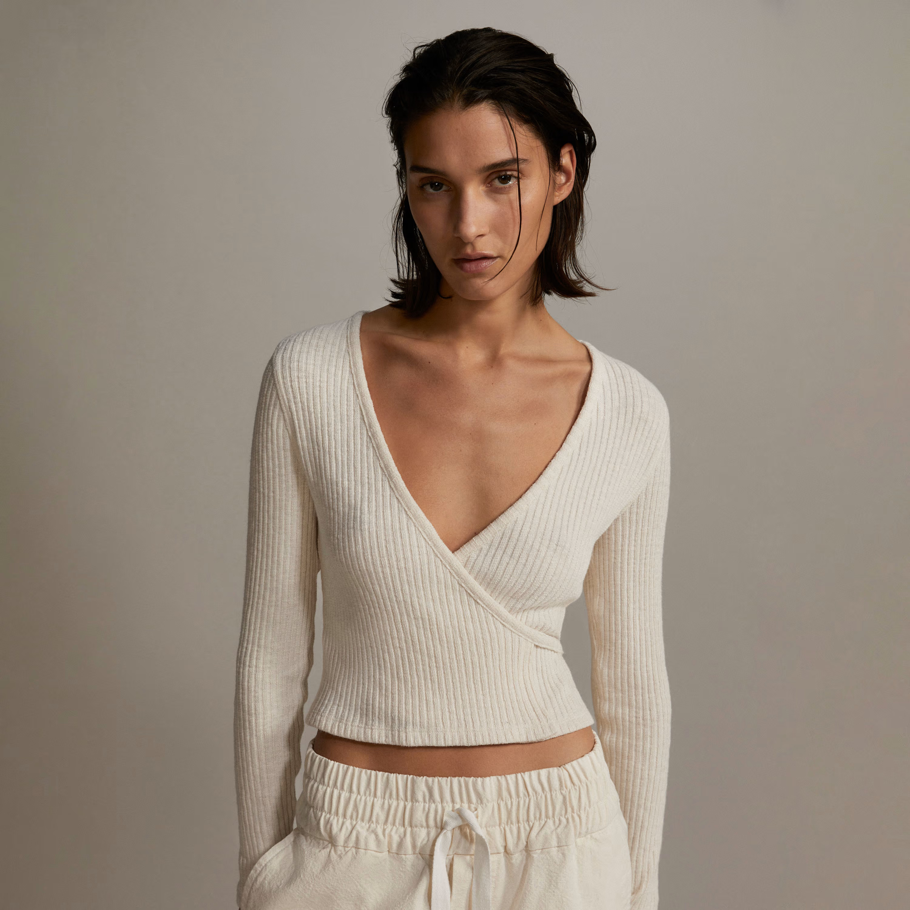 The Rib-Knit Wrap Top | Everlane