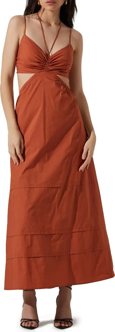 Cutout Cotton Poplin Maxi Dress | Nordstrom
