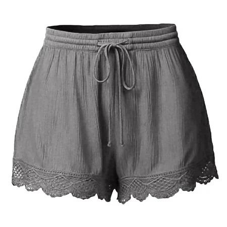 Cotonie Womens Flowy Shorts High Elastic Waisted Pleated Ruffle Casual Lace Shorts Beach Butterfly S | Walmart (US)