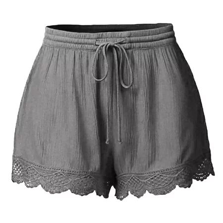 Cotonie Womens Flowy Shorts High Elastic Waisted Pleated Ruffle Casual Lace Shorts Beach Butterfly S | Walmart (US)