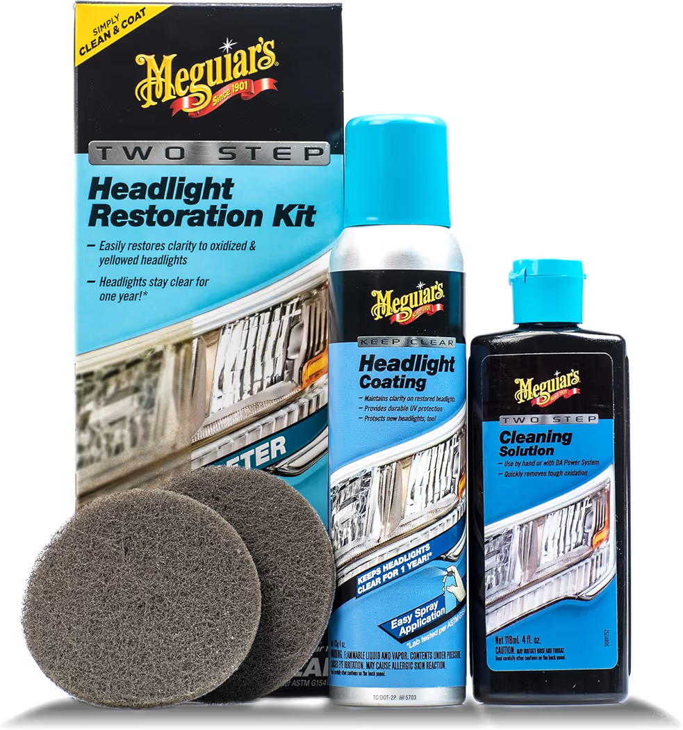 Meguiar's Two Step Headlight Restoration Kit, Headlight Cleaner Restores Clear Car Plastic and Pr... | Amazon (US)