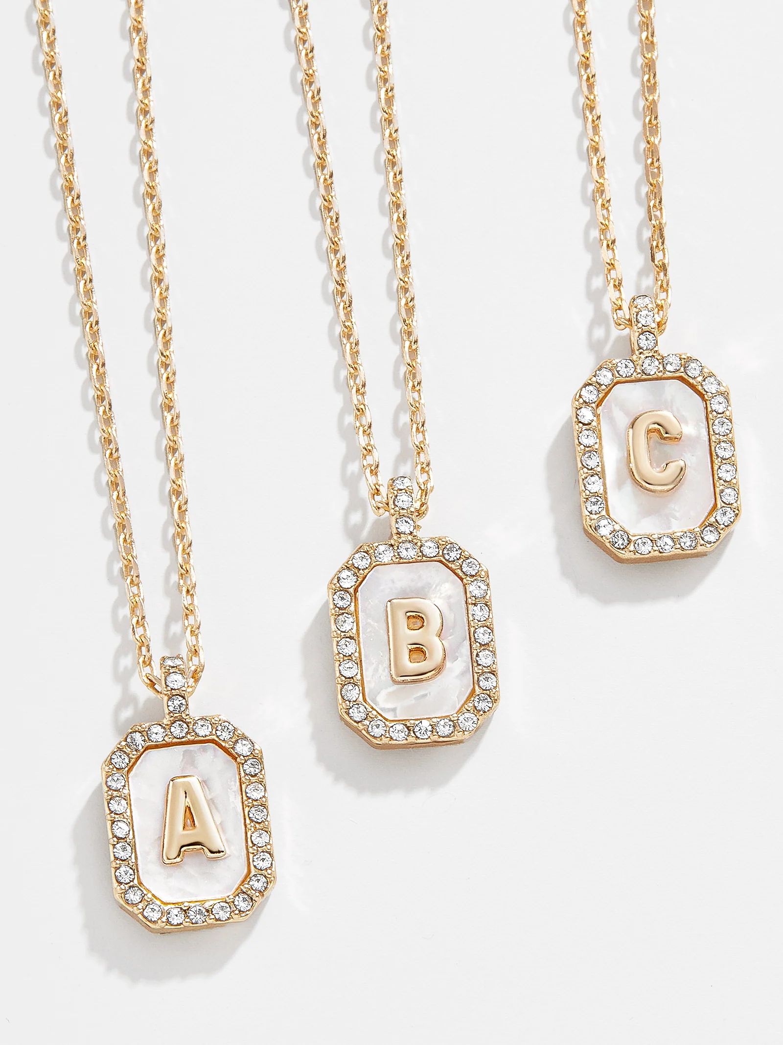 Gold & Mother of Pearl Initial Necklace | BaubleBar (US)
