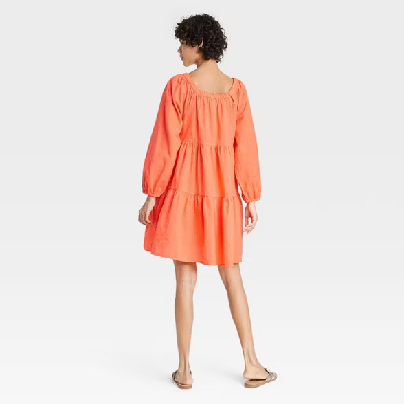 Women's Puff Long Sleeve Tiered Dress - Universal Thread™ | Target