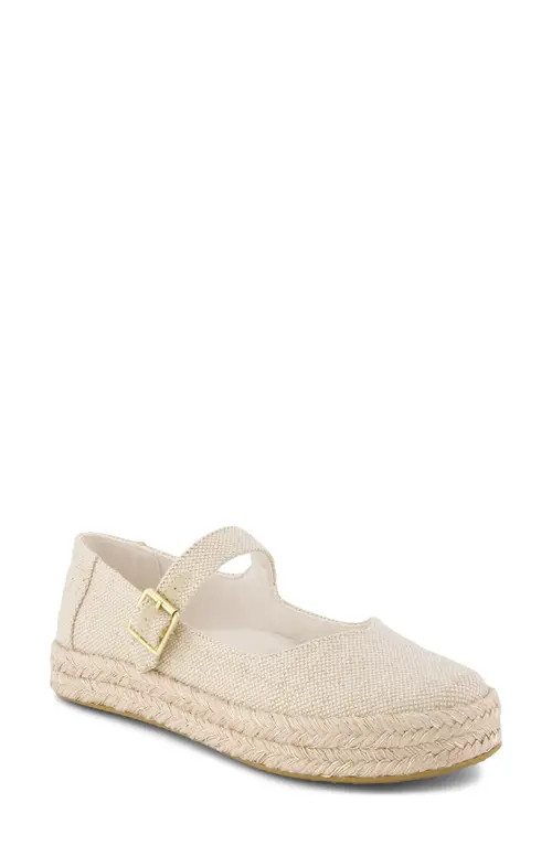 TOMS Carolina Espadrille Platform Mary Jane in Gold at Nordstrom, Size 7.5 | Nordstrom