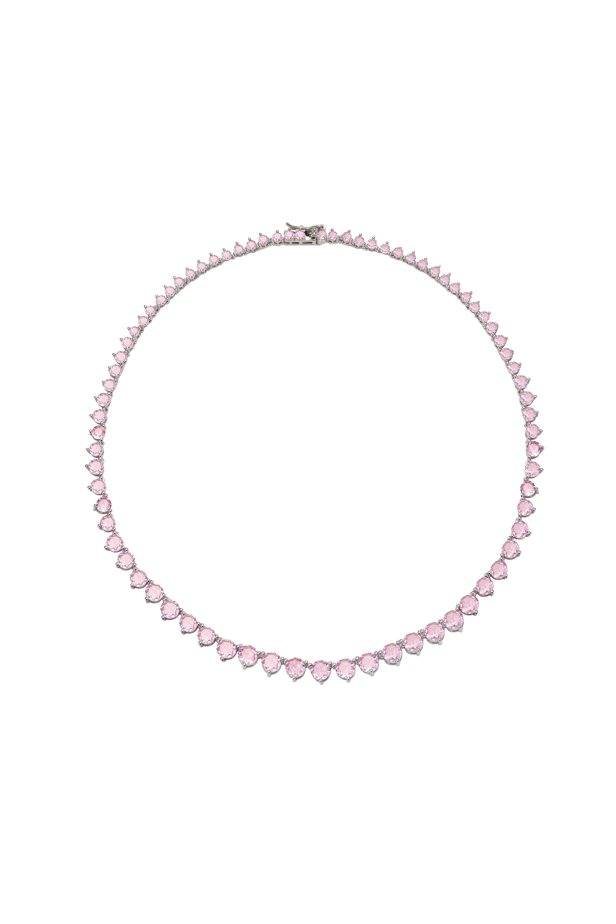 Aura Pink Tennis Necklace | COUPER