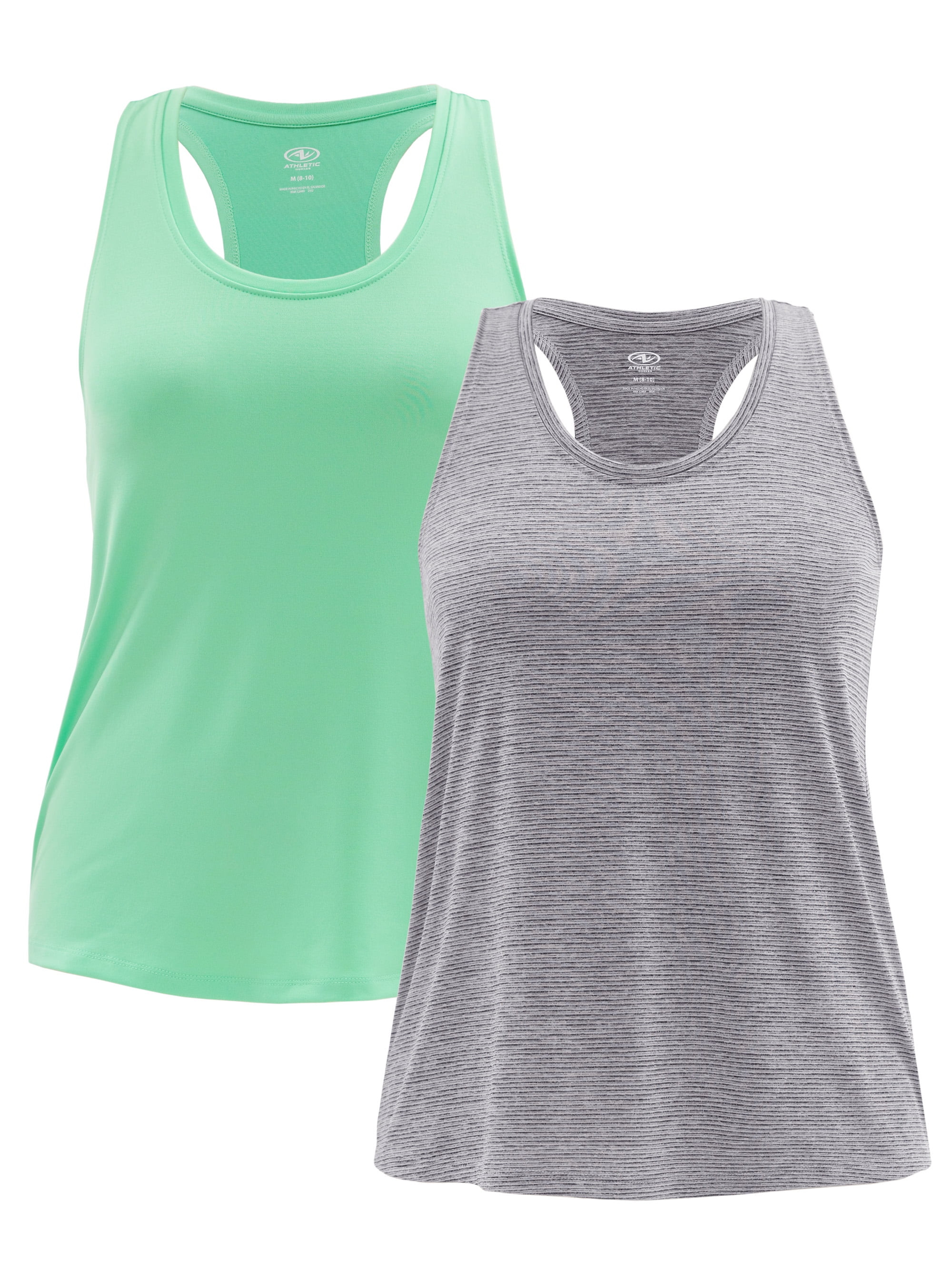 Athletic Works Women's Core Active Racerback Tank Top, 2-Pack | Walmart (US)