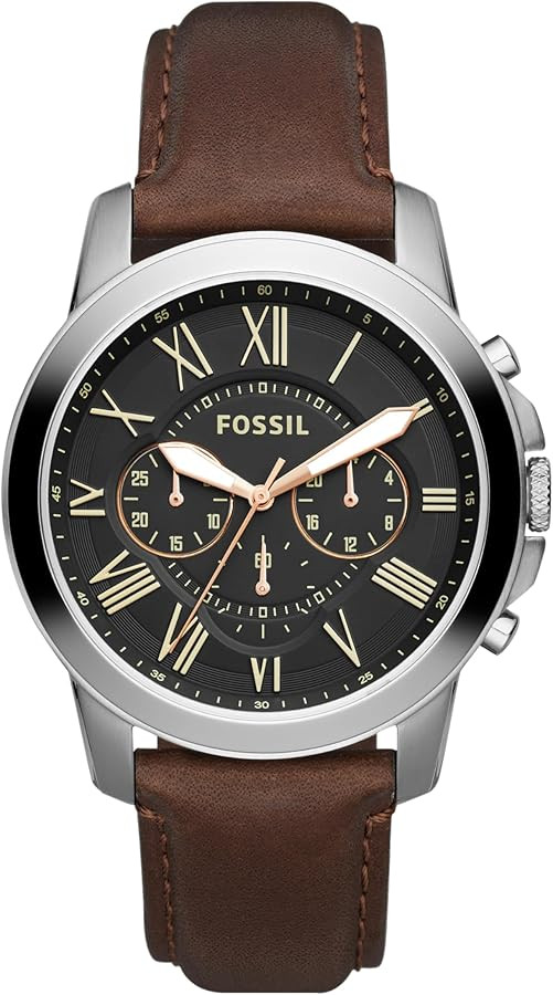 Fossil Grant Men's Watch with Chronograph or Automatic Display and Genuine Leather or Stainless S... | Amazon (US)