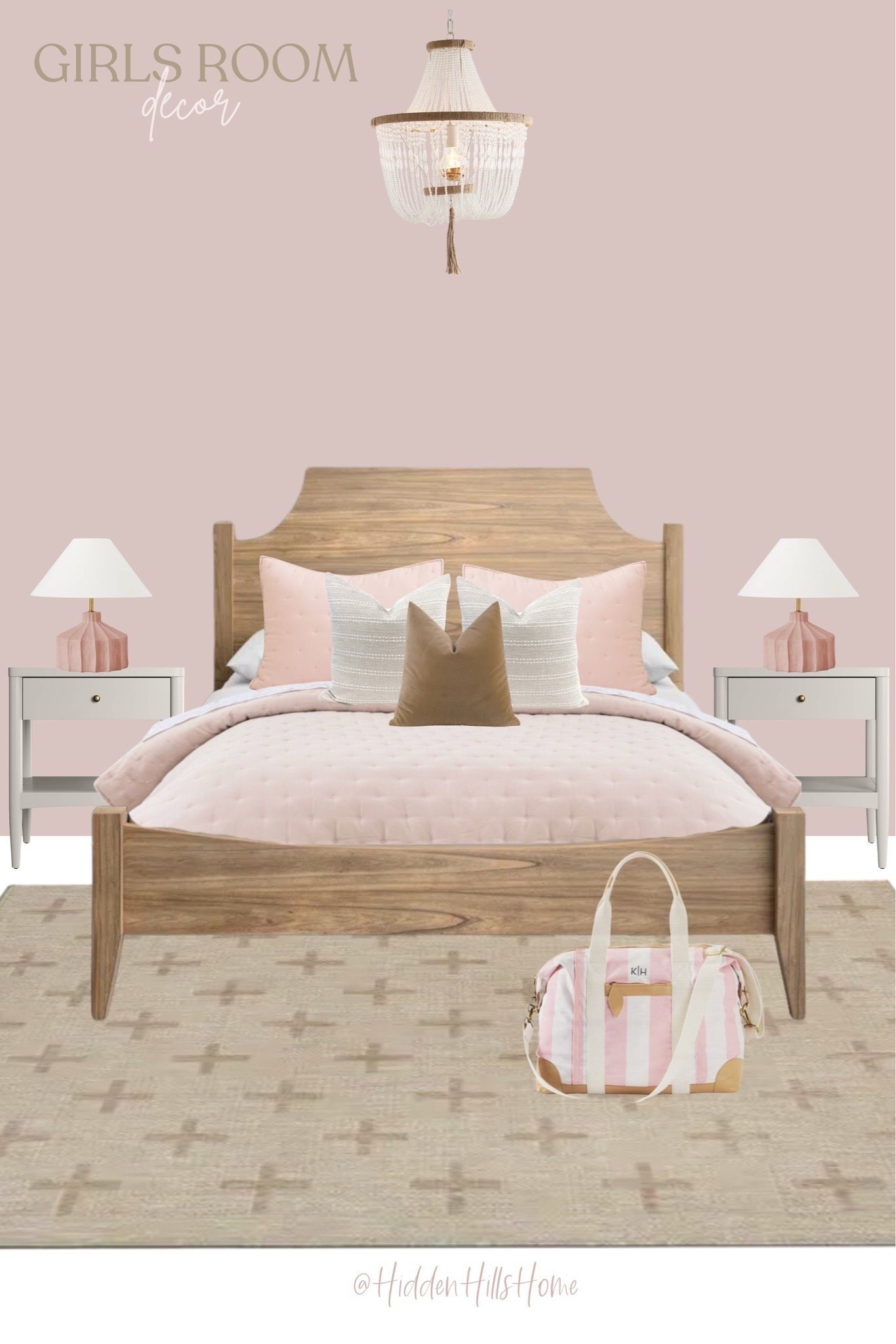 Girls room decor, cute ideas for a girly bedroom, girls bedroom mood board, pink girls room ideas #girlsroom