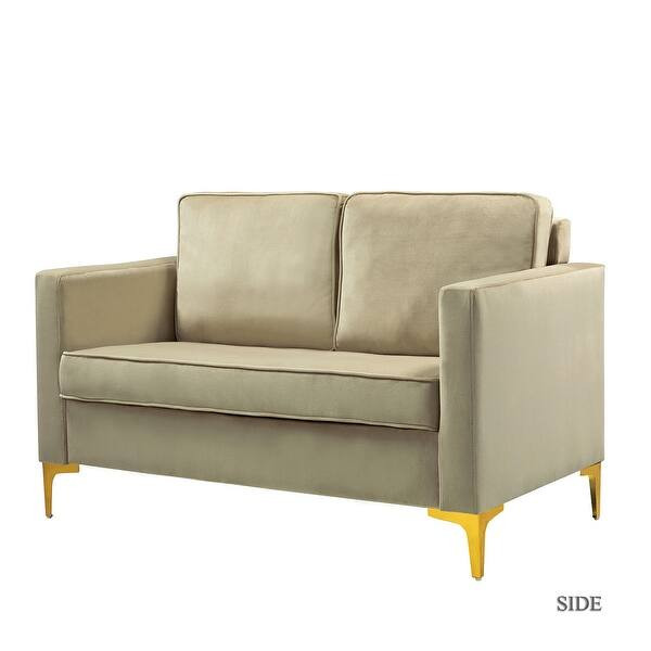 Canaan Upholstered Sofa with Golden Base - CAMEL | Bed Bath & Beyond