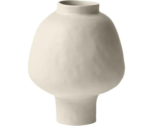 Handgefertigte Vase Saki aus Keramik in Cremefarben | WestwingNow EU