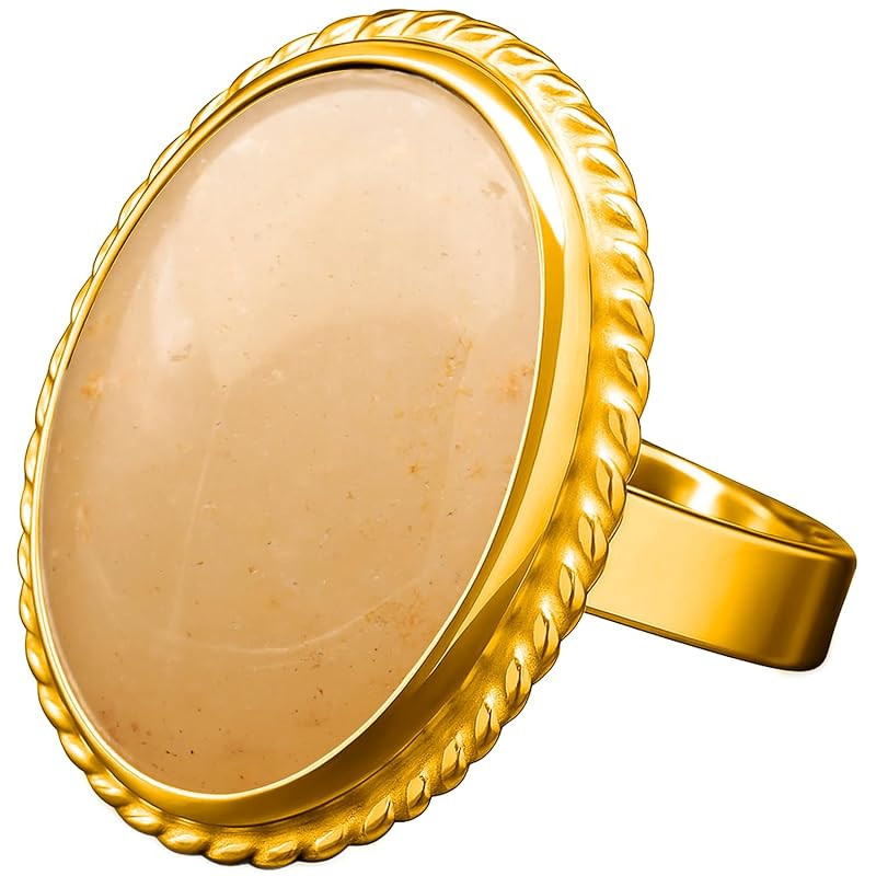 925 Sterling Silver Yellow Topaz Oval Ring for Women | 24K Gold Vermeil Handmade Enlightenment & ... | Amazon (US)