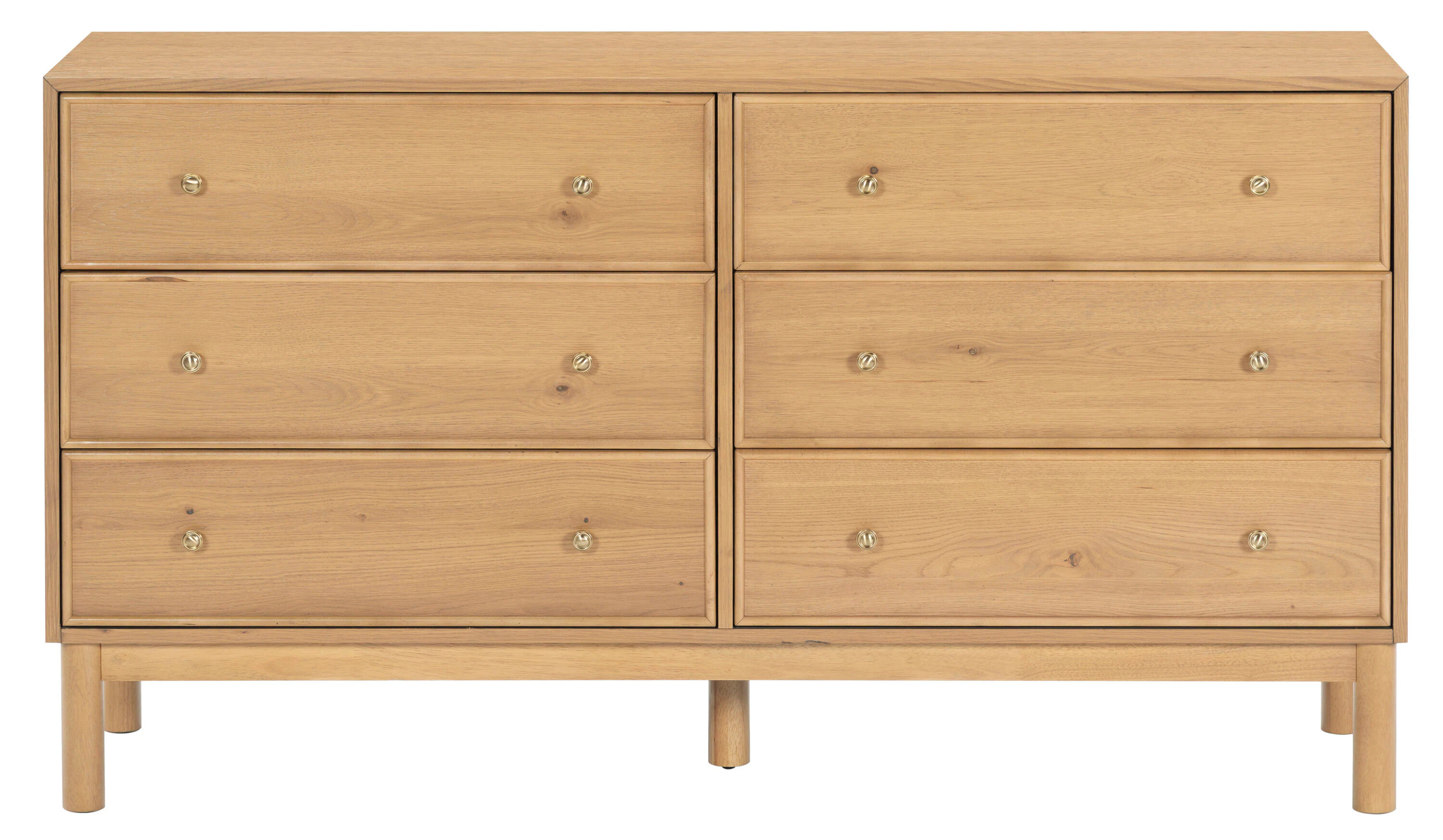 Safavieh Orion 6 Drawer Wood Dresser/Greige Oak one_size | SFV2247A | Lowe's