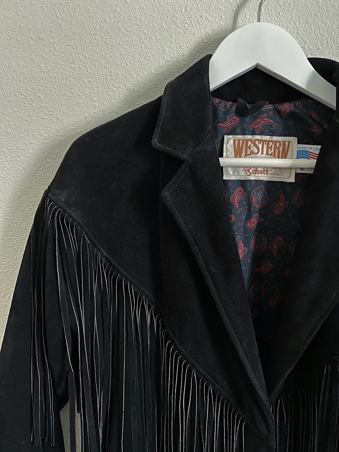 Western Fringe Suede Leather Jacket Sz. 12 | Etsy (US)