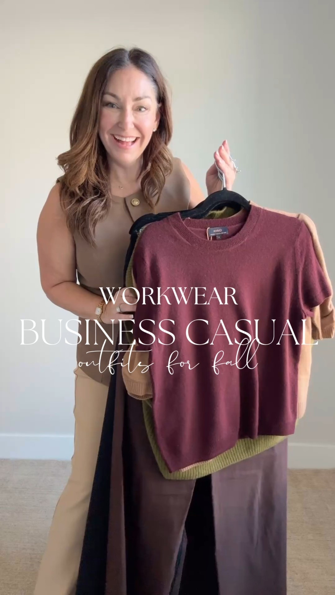 Easy Fall Business Casual Combo —> wide leg pants and cozy top! 

Wearing burgundy sweater in large, tts | Brown Quince pants tts, 14 | Tan puff sleeve tts, L | Brown Linen blend pants size down if in-between wearing 32 but have some room | green poncho sweater tts, L | black ponte pant tts, 32 

#LTKSeasonal #LTKMidsize #LTKWorkwear