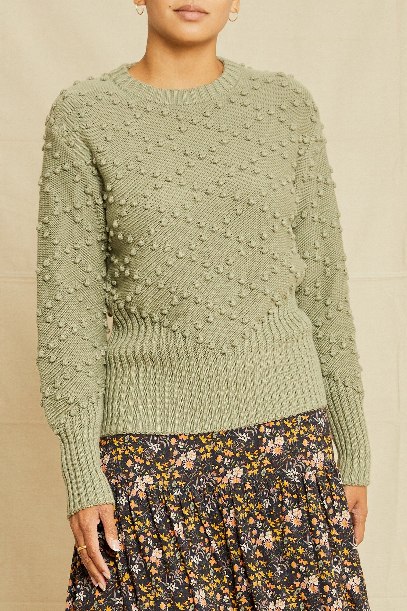Cherie Organic Cotton Sweater - Green Blue | Amour Vert