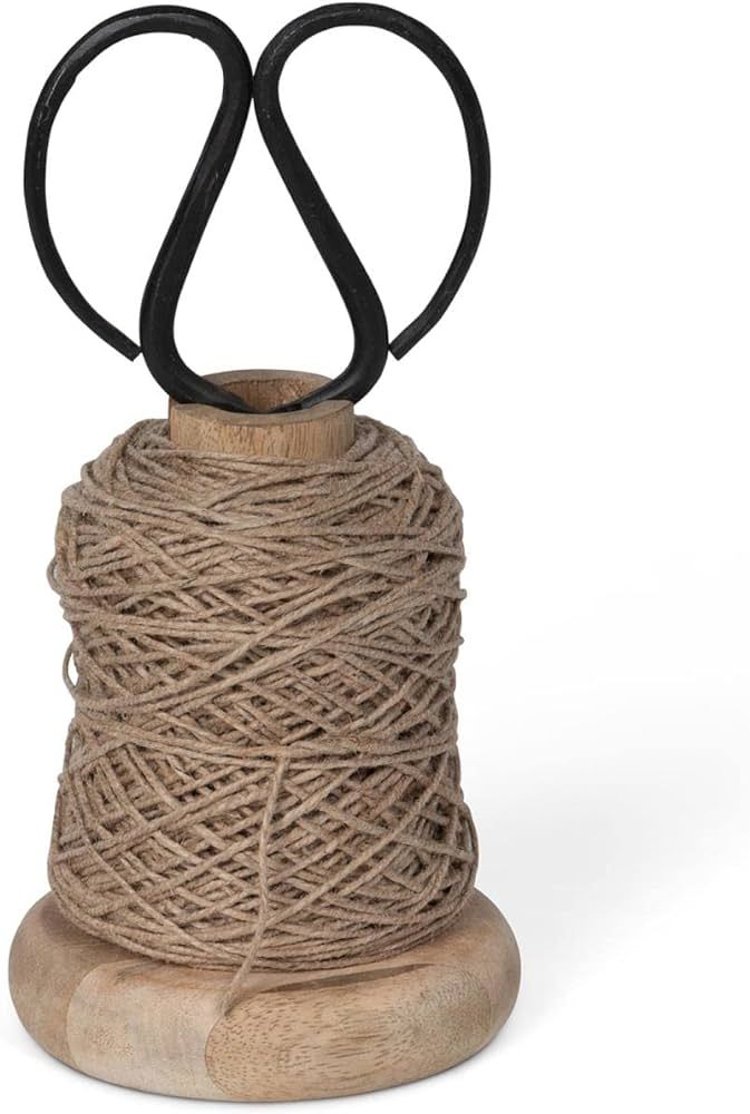 Park Hill Collection Natural and Black Wooden Jute Spool with Scissors EHC26171 | Amazon (US)