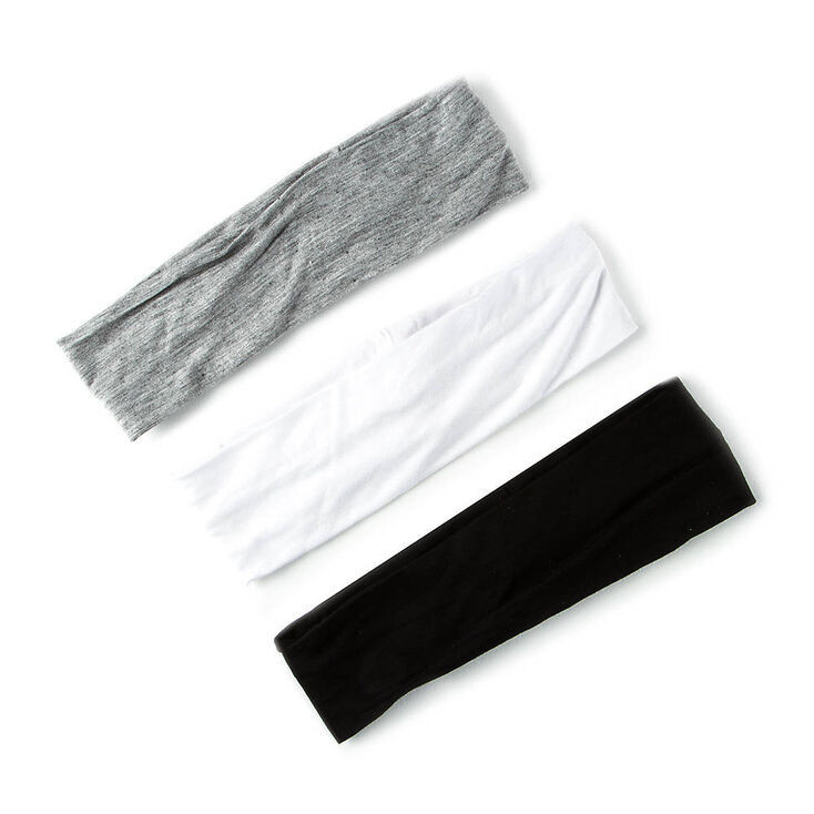 Black, White, & Gray Jersey Headwraps - 3 Pack | Claire's (US)