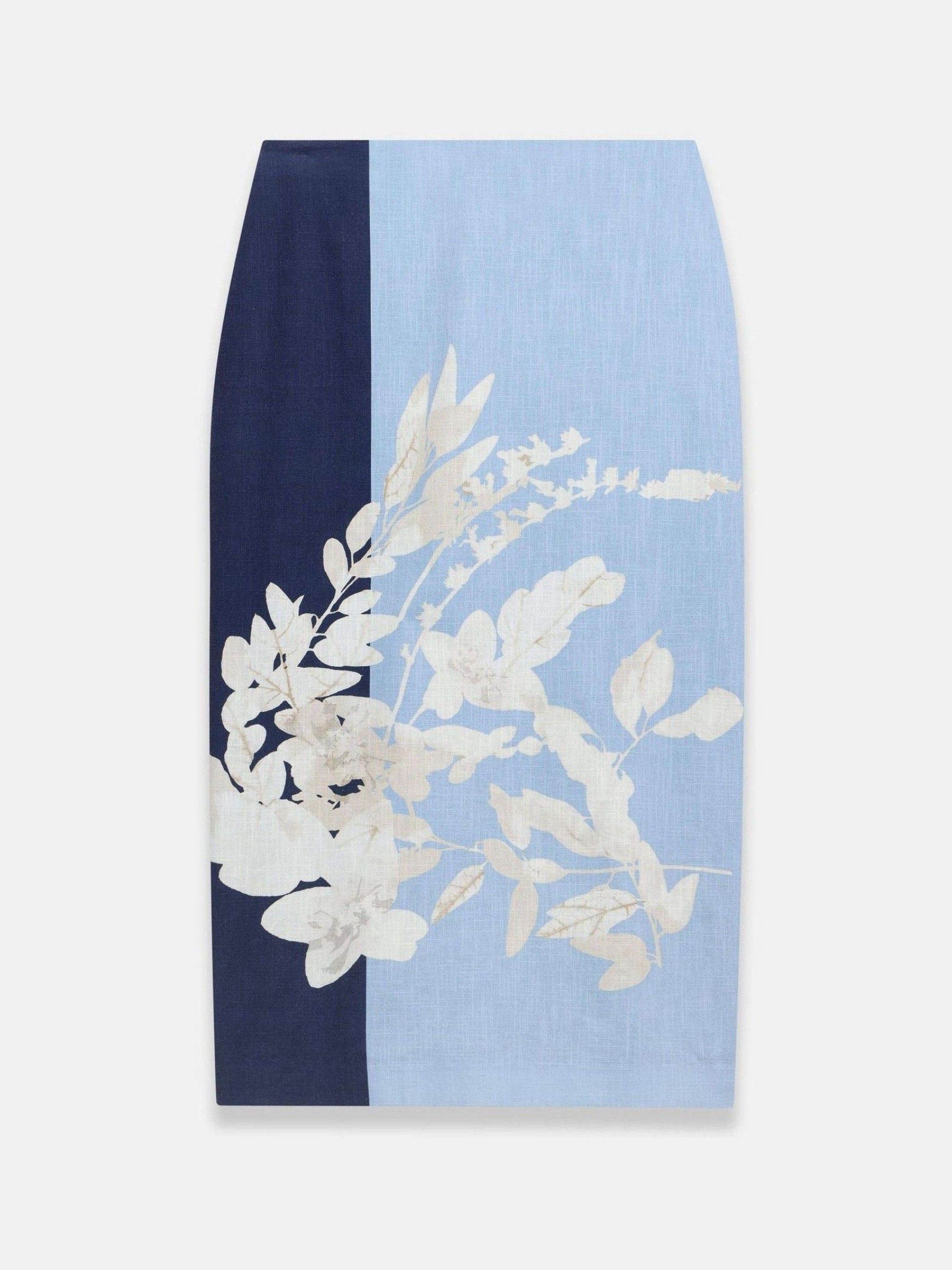 mintvelvet Mint Velvet Blue Floral Print Pencil Skirt | Next US