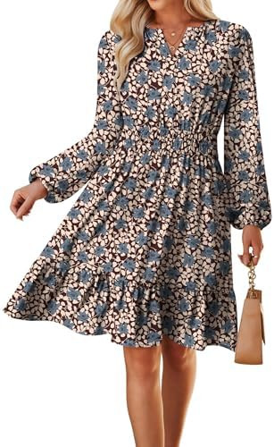 GRACE KARIN Women's V-Neck A-Line Knee Length Dress with Pockets | Amazon (US)