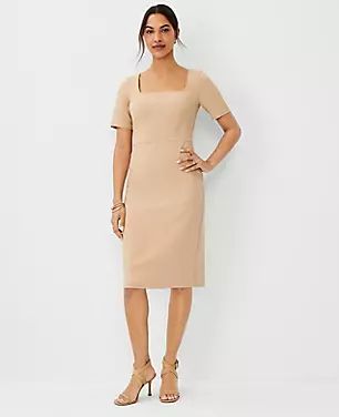 Scoop Neck Short Sleeve Sheath Dress | Ann Taylor (US)