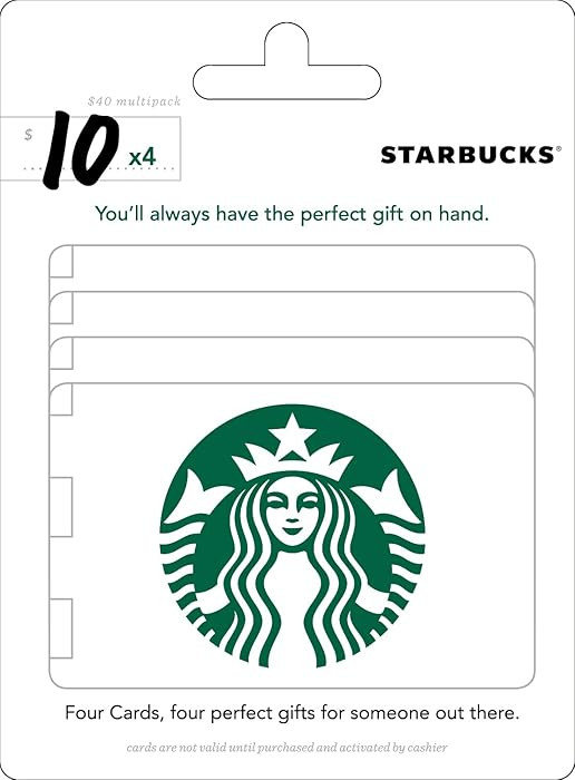 Starbucks $10 Gift Cards (4-Pack) | Amazon (US)
