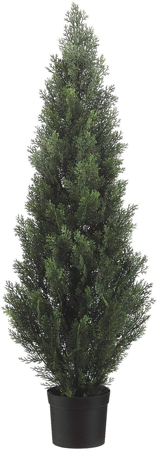 One 4 Foot Outdoor Artificial Cedar Topiary Tree Potted UV Rated Plant by Silk Tree Warehouse Com... | Amazon (US)