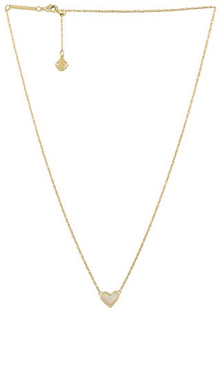 Framed Ari Heart Necklace in Gold & White Opalescent | Revolve Clothing (Global)