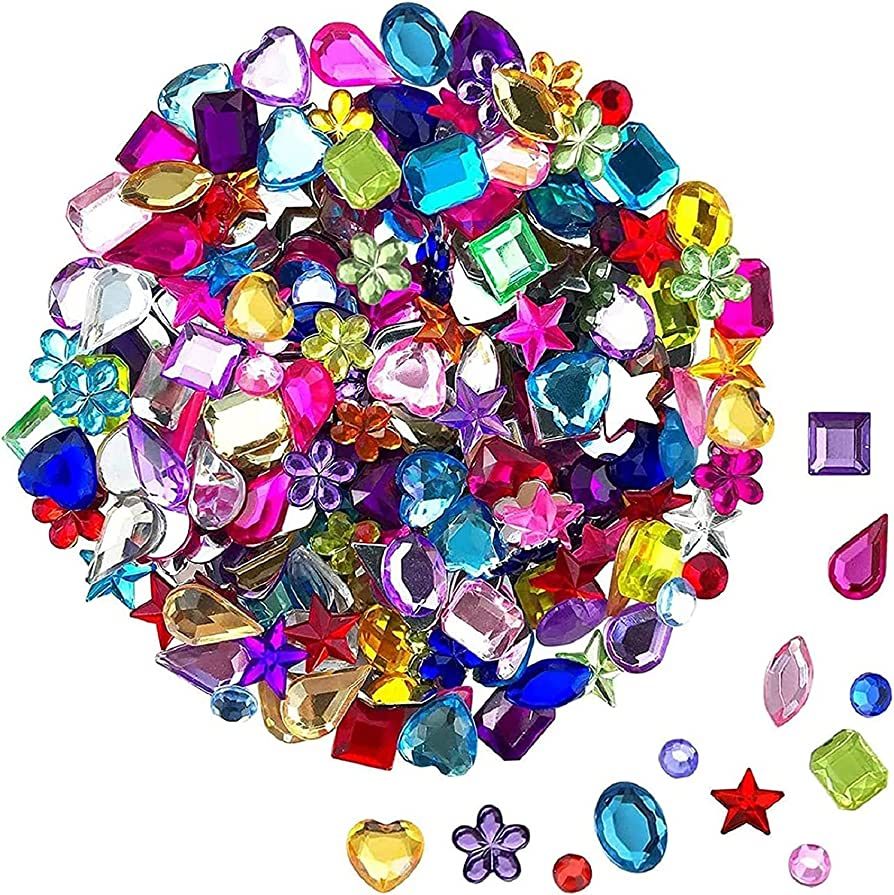 JPSOR 600pcs Craft Gemstone Acrylic Flatback Rhinestones Jewels for Crafting Embellishments Gems,... | Amazon (US)
