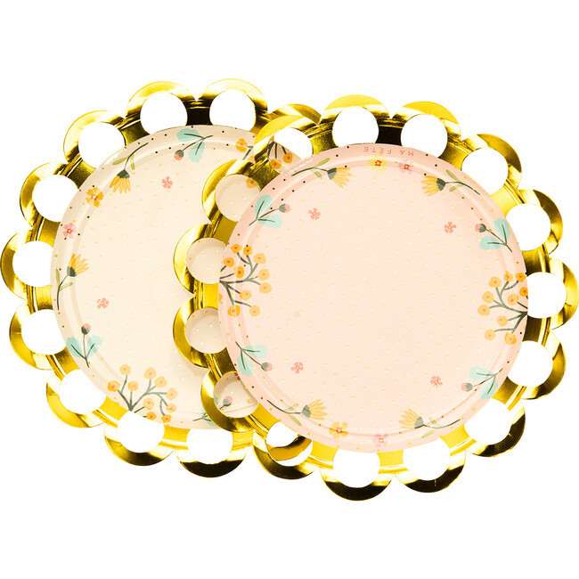 Tea Party Dessert Plates, Pink & Beige | Maisonette