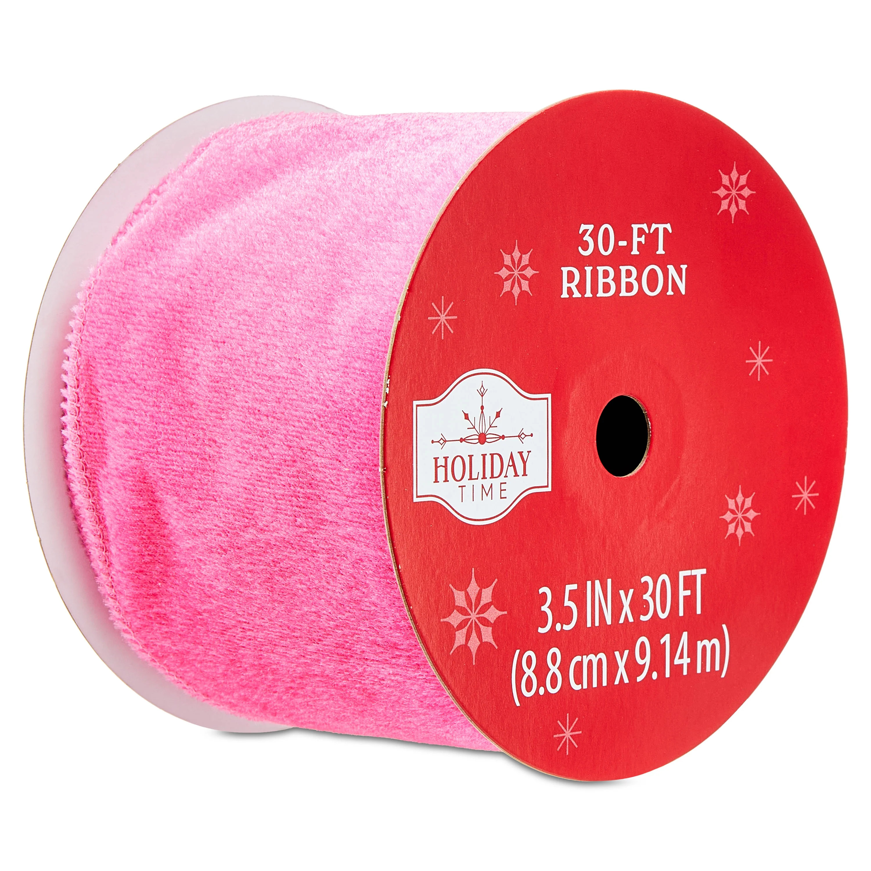 Pink Velvet Christmas Ribbon, 3.5" x 30', by Holiday Time | Walmart (US)