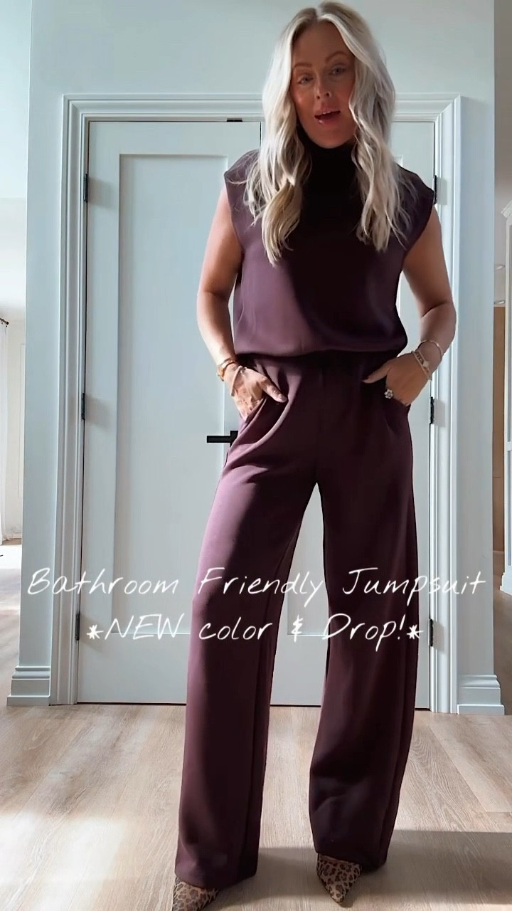 SPANX new color drop in this mockneck jumpsuit — it also comes in black, red, and this new truffle brown! The shoulders are so flattering, the material is amazing, and yes… it has POCKETS and is bathroom friendly 🙌 great for hosting or holiday! Just add a jacket! 
💻 New customers — use my code LILLIEXSPANX to save!
Wearing: Tops — Small Regular | Pants + Jumpsuit — Small Tall.

Perfect for: travel days, active wear, and all things athleisure. 



Active wear. Jumpsuit. Matching set. Brown. Thanksgiving outfit. 

#LTKHoliday #LTKActive #LTKOver40