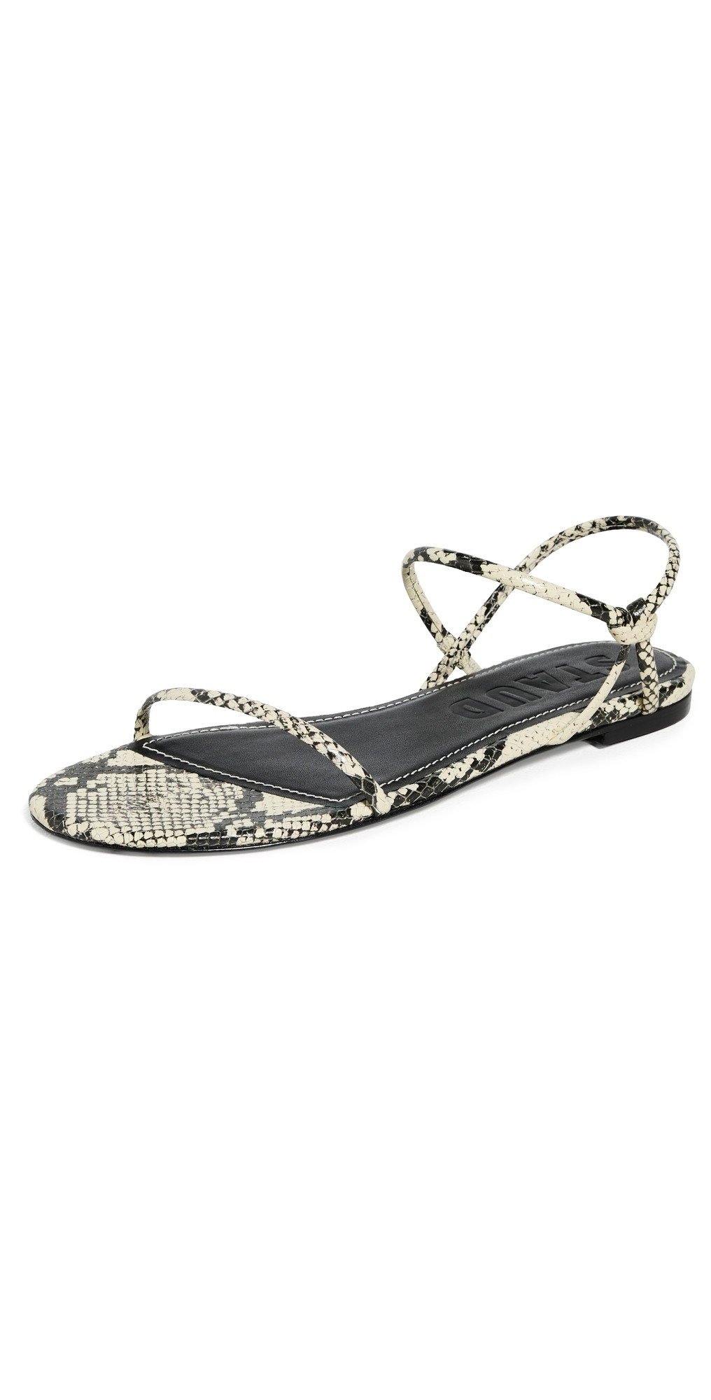 STAUD Laurel Sandals White Snake 38.5 | Shopbop