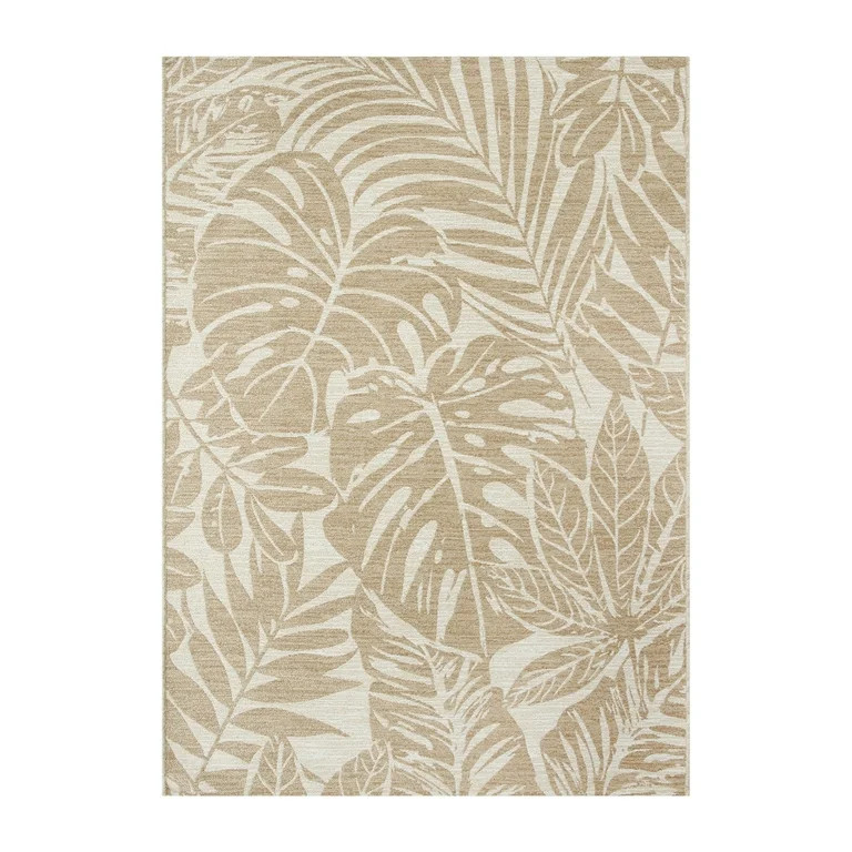 Better Homes & Garden Neutral Palm Outdoor Rug, 5'x7' | Walmart (US)