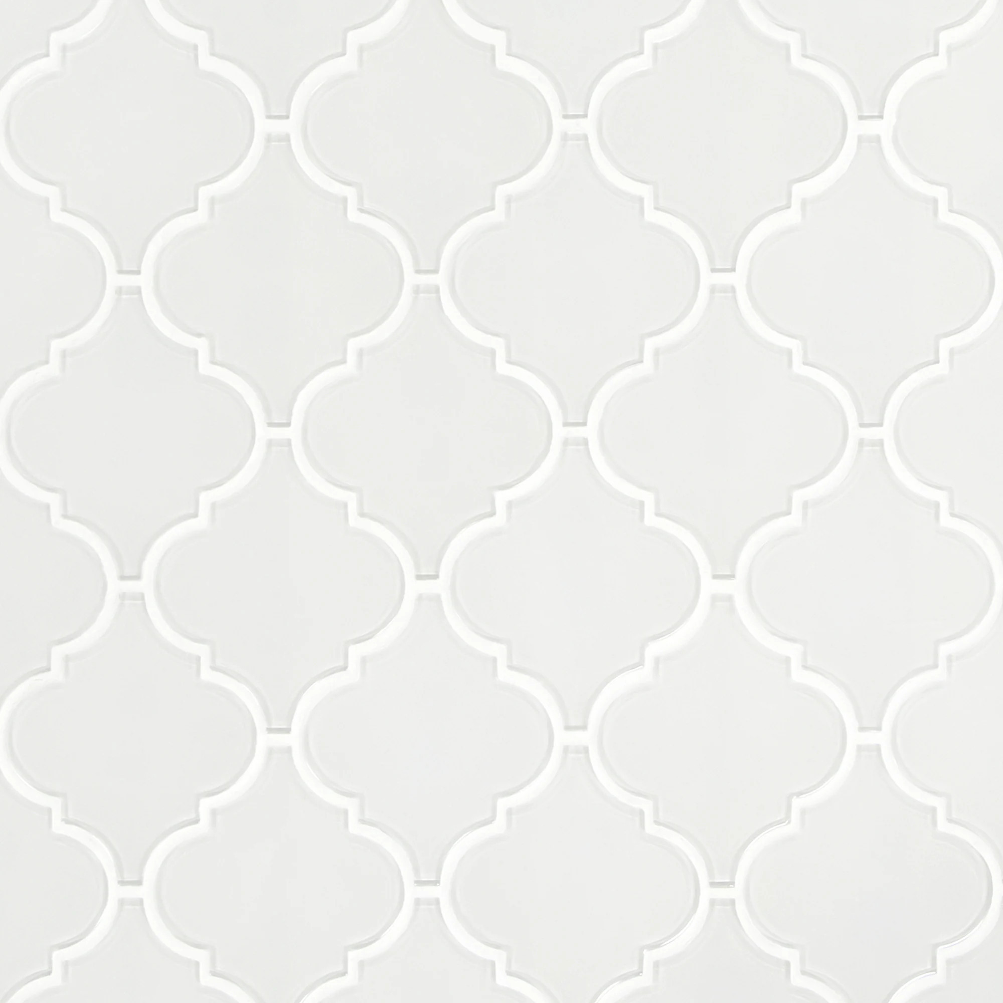 SUNWINGS Lantern White 8-in x 12-in Glossy Glass Arabesque Mosaic Wall Tile ( 7.6-sq ft Carton ) | OVAM-BLK-10 | Lowe's
