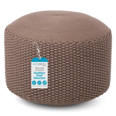 Dakota Fields Outdoor Pouf Ottoman | Hand Woven Waterproof Foot Stool with Bead Bag Filling | Boho Foot Rest for Patio, Living Room, Porch & Outdoor S | Wayfair North America
