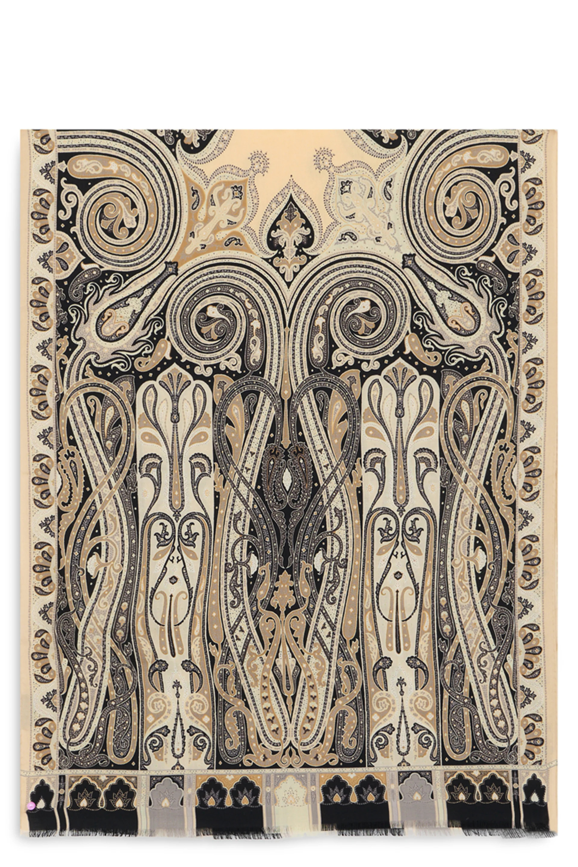 Etro Paisley-Print Wool-Silk Scarf — Beige | Italist Inc.