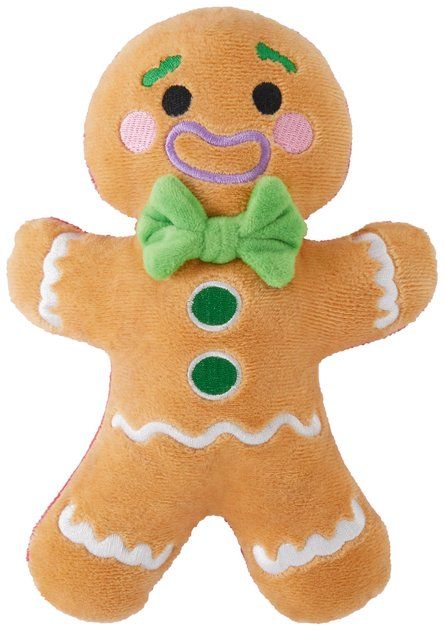 FRISCO Holiday Naughty or Nice Gingerbread Man Reversible Plush Squeaky Dog Toy - Chewy.com | Chewy.com