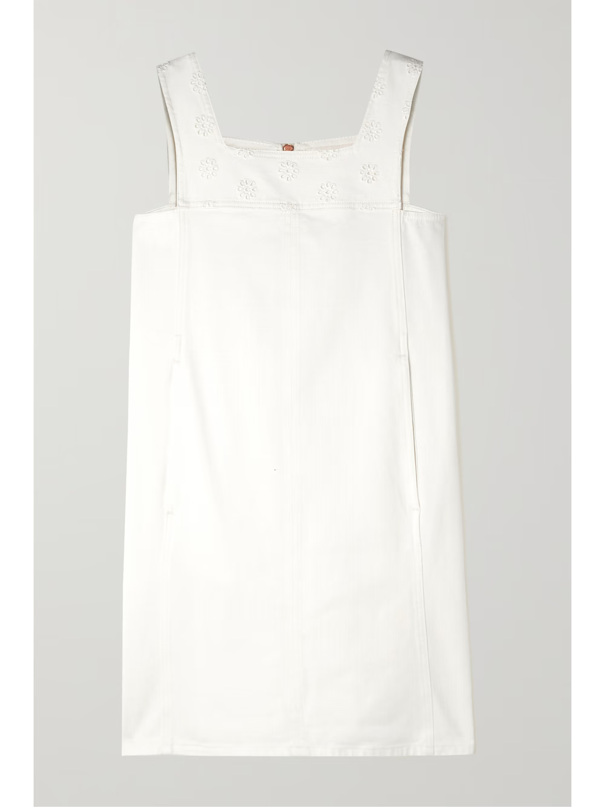 White Broderie anglaise stretch-denim mini dress | SEE BY CHLOÉ | NET-A-PORTER | NET-A-PORTER (UK & EU)