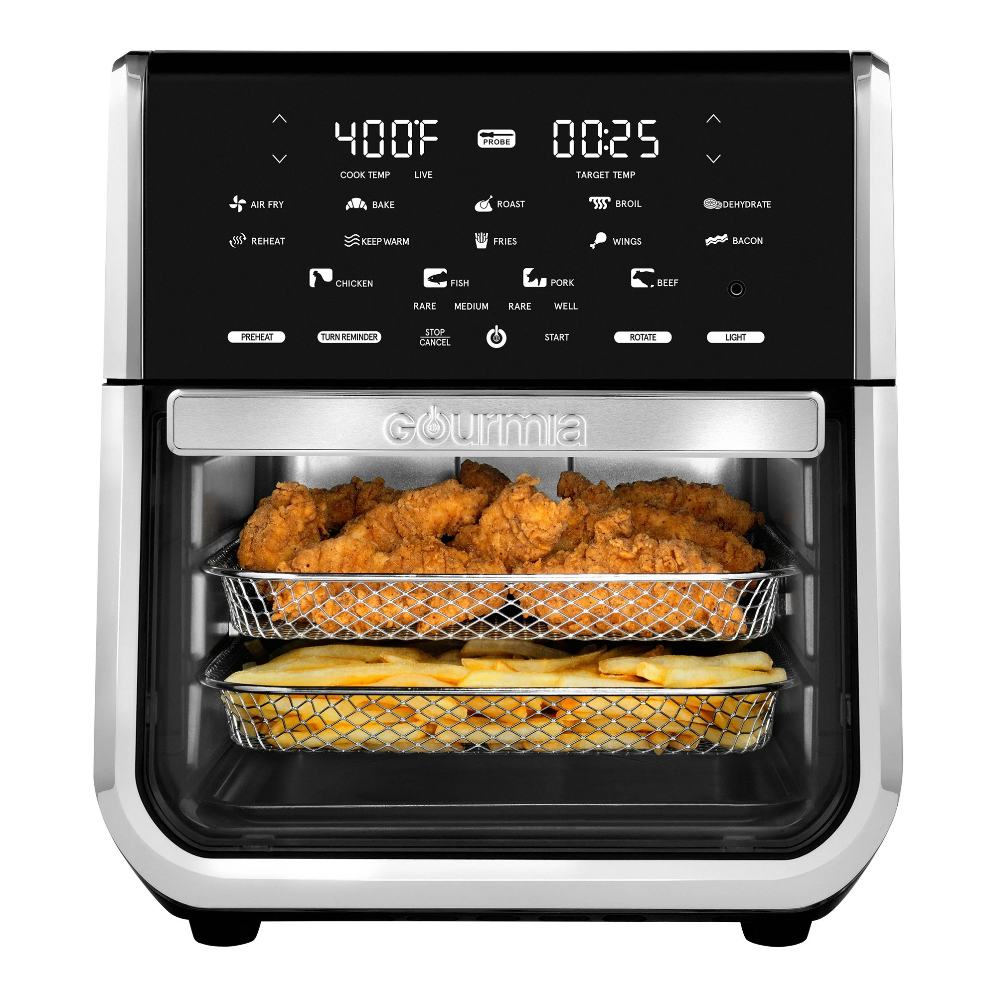 Gourmia All-in-One 14-Quart Air Fryer, Oven, Rotisserie, Dehydrator with Temperature Probe, New | Walmart (US)