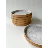 White Speckled Ceramic Plate Set - Of 6 Handmade Ceramics | Etsy (US)