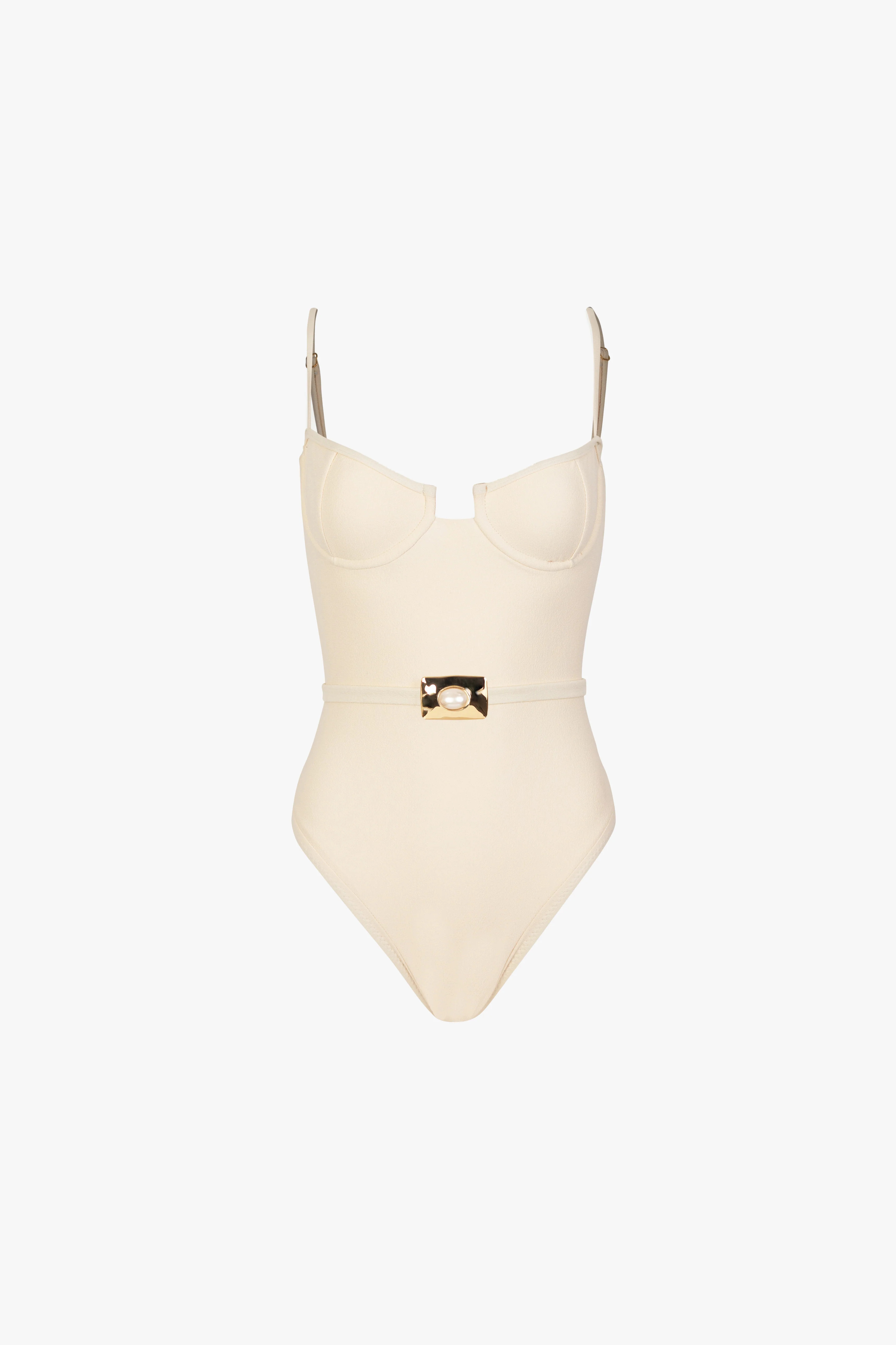 Hammer Pearl One Piece (Faux Suede Cream) | SAME