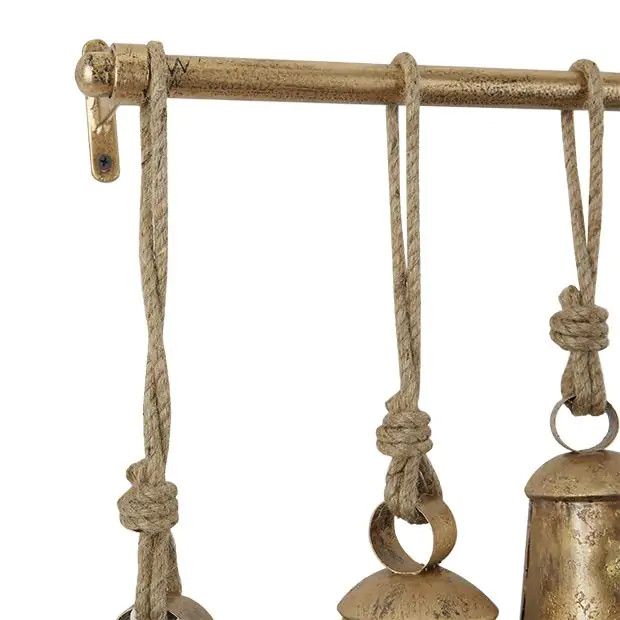 Hanging Brass Bells Wall Decor | Antique Farm House