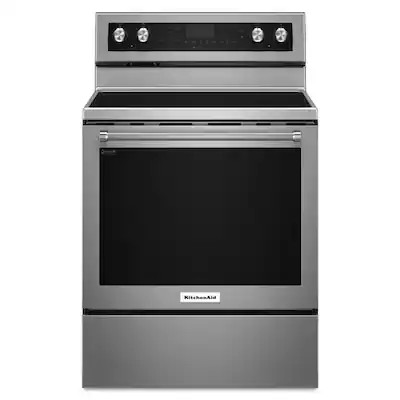 KitchenAid - 6.4 Cu. Ft. Self-Cleaning Freestanding Electric Convection Range - Stainless Steel | Best Buy U.S.