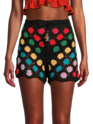 Agua Bendita Wales Floral Crochet Shorts on SALE | Saks OFF 5TH | Saks Fifth Avenue OFF 5TH