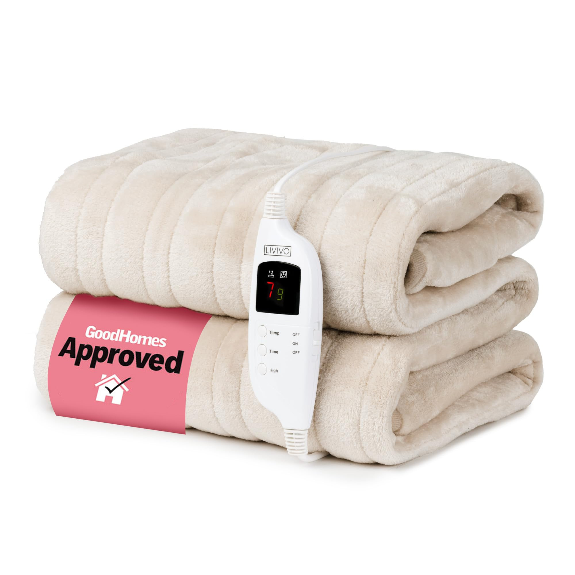 LIVIVO Electric Heated Blanket, 160x130cm – Ultra Soft Fleece Electric Over Blanket Throw with ... | Amazon (UK)